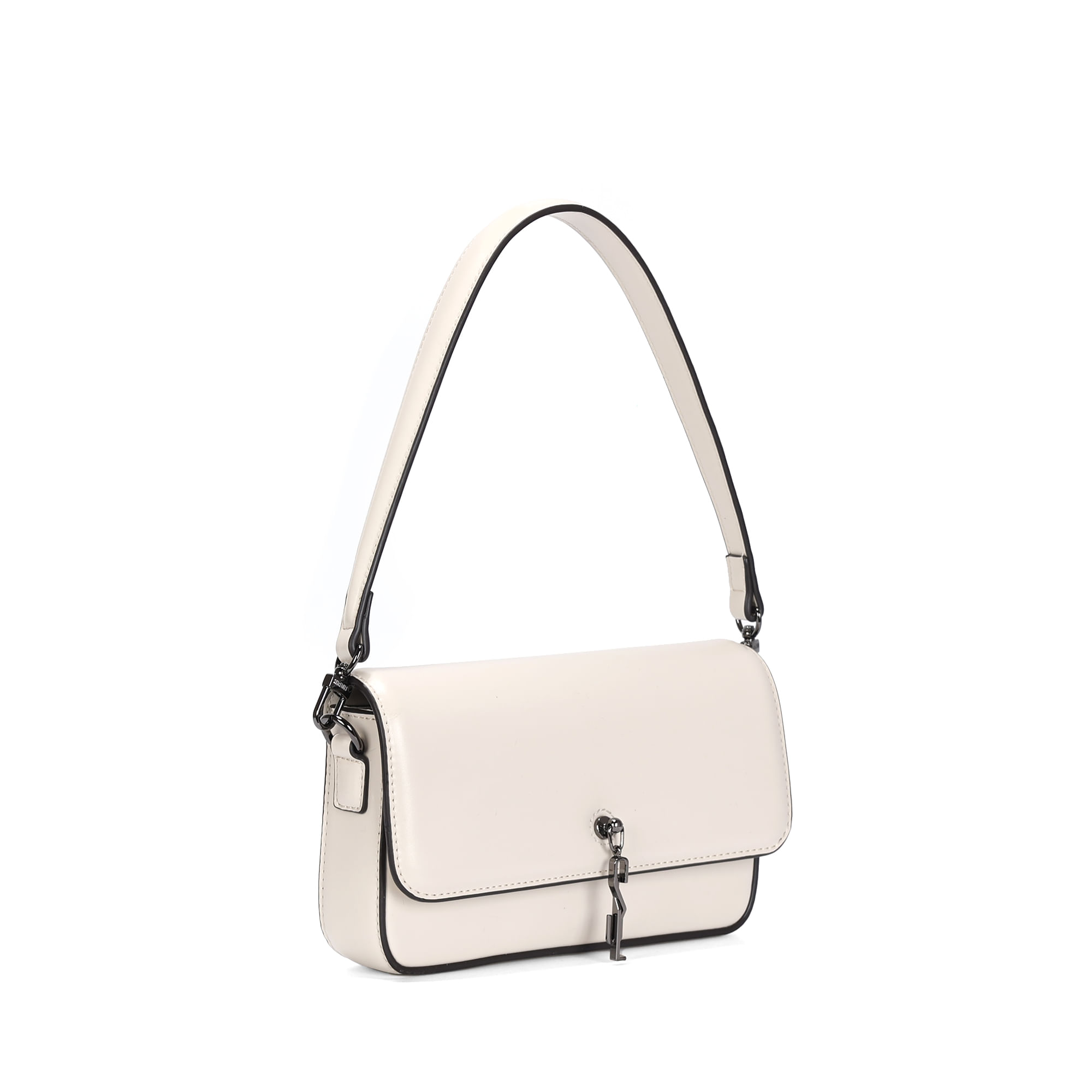 Bolsa Baguete Pequena Soft Liso New Marfim