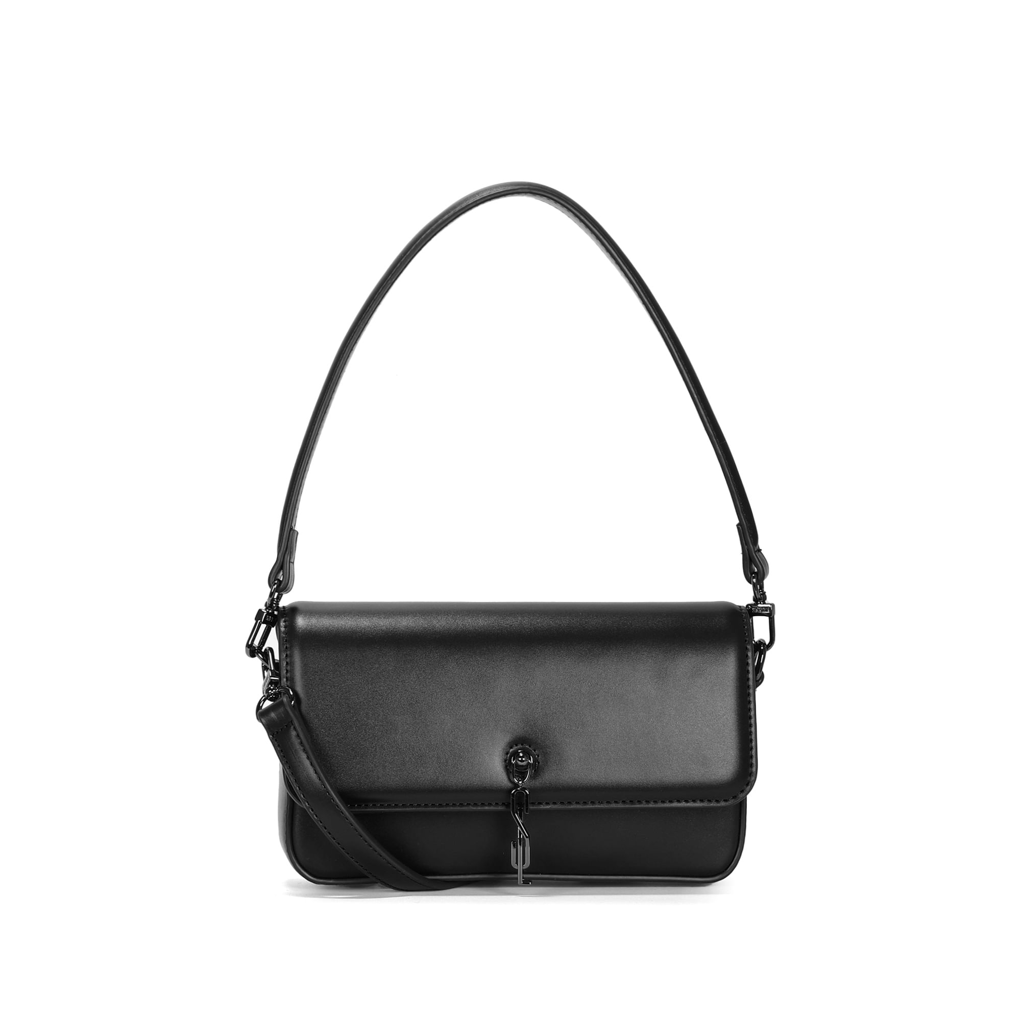 Bolsa Baguete Pequena Soft Liso Preto