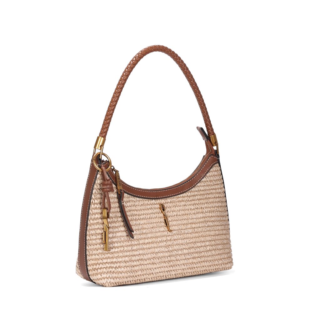Bolsa Baguete Pequena Palha Bege