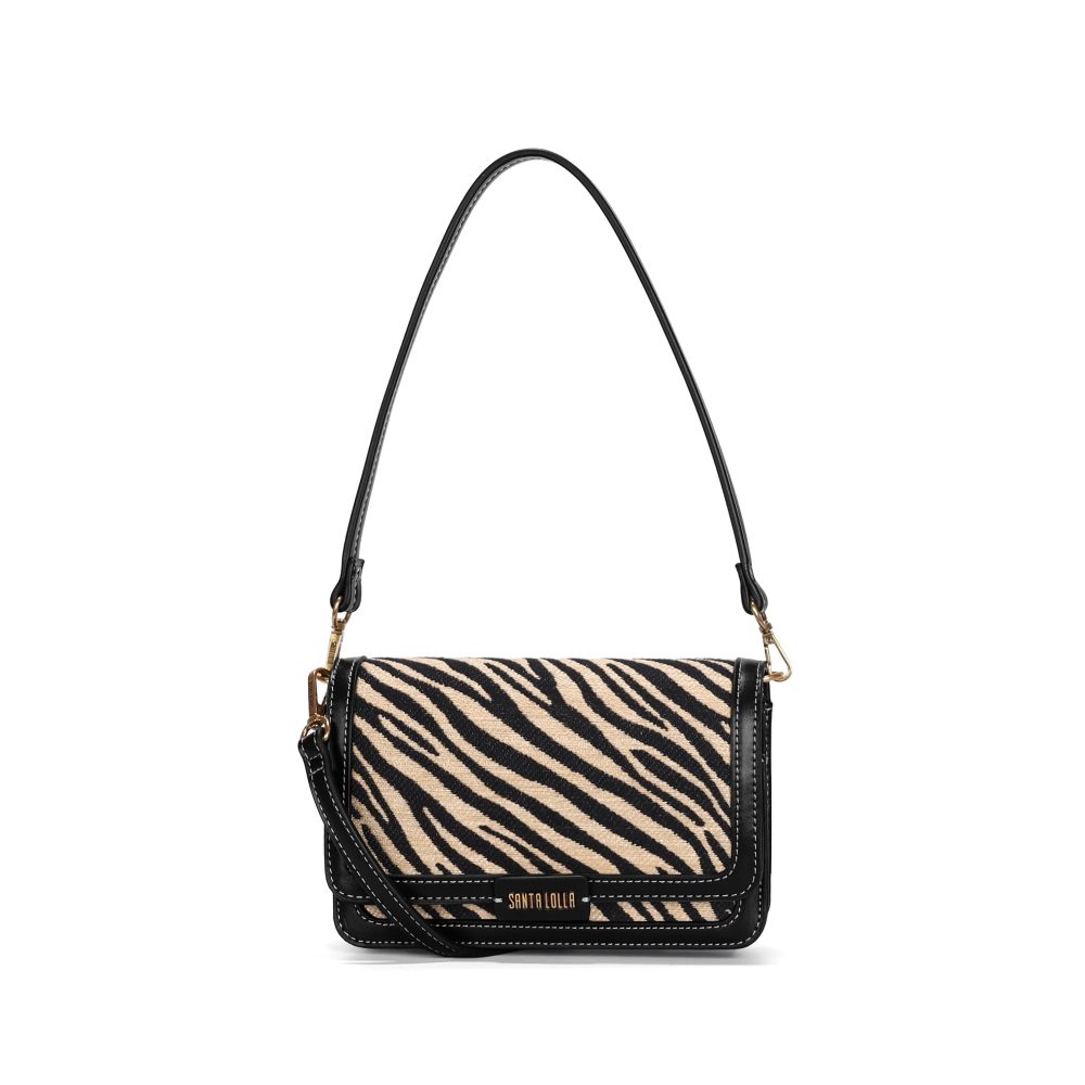 Bolsa Baguete Pequena Estruturada Tramado Zebra
