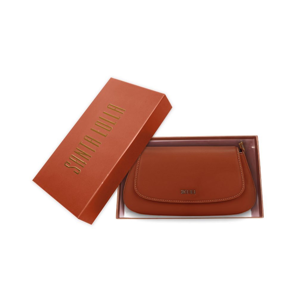 Bolsa Com Caixa Soft Estruturada Marrom Liso