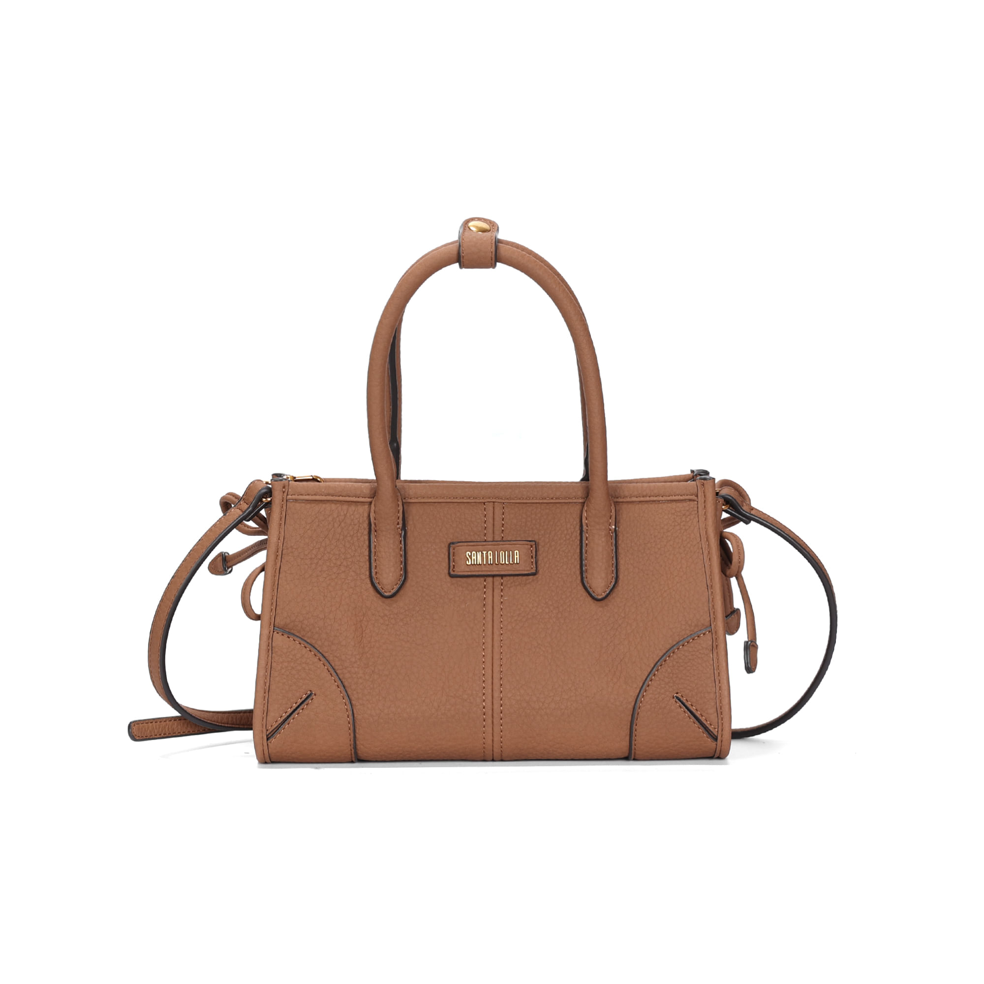 Bolsa Pequena Nobuck Marrom Safari Alça Dupla