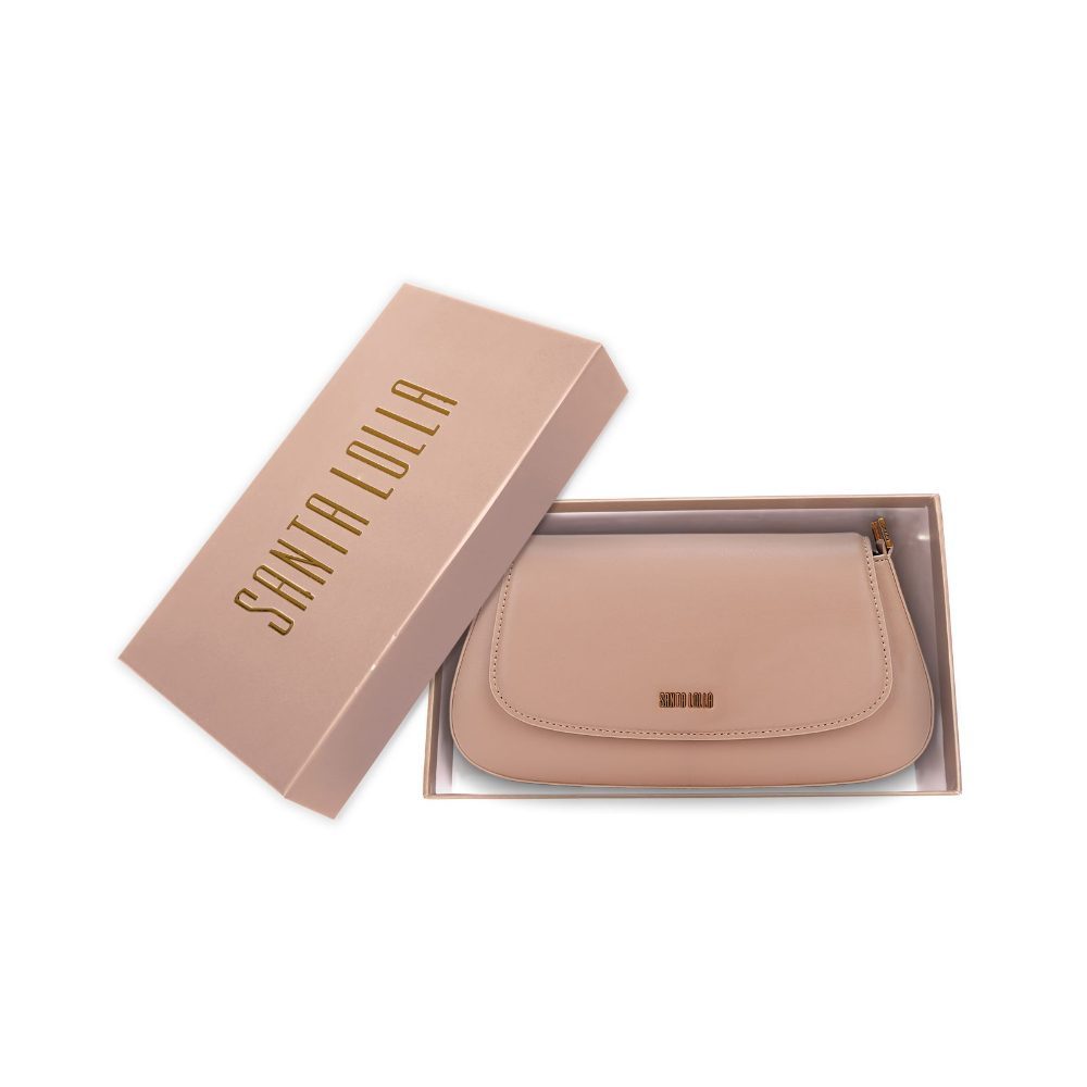 Bolsa Com Caixa Soft Estruturada Bege Liso