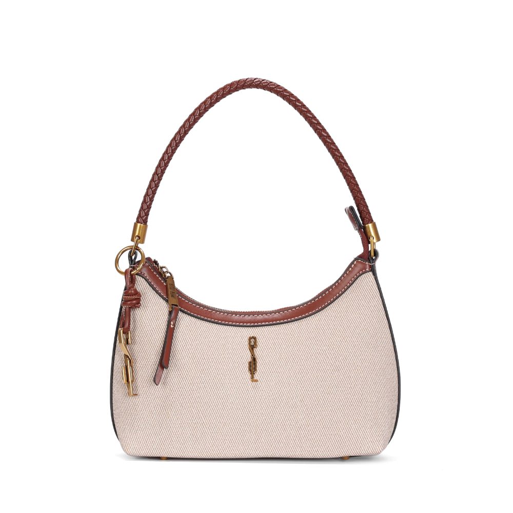 Bolsa Baguete Pequena Canvas Marrom Terracota