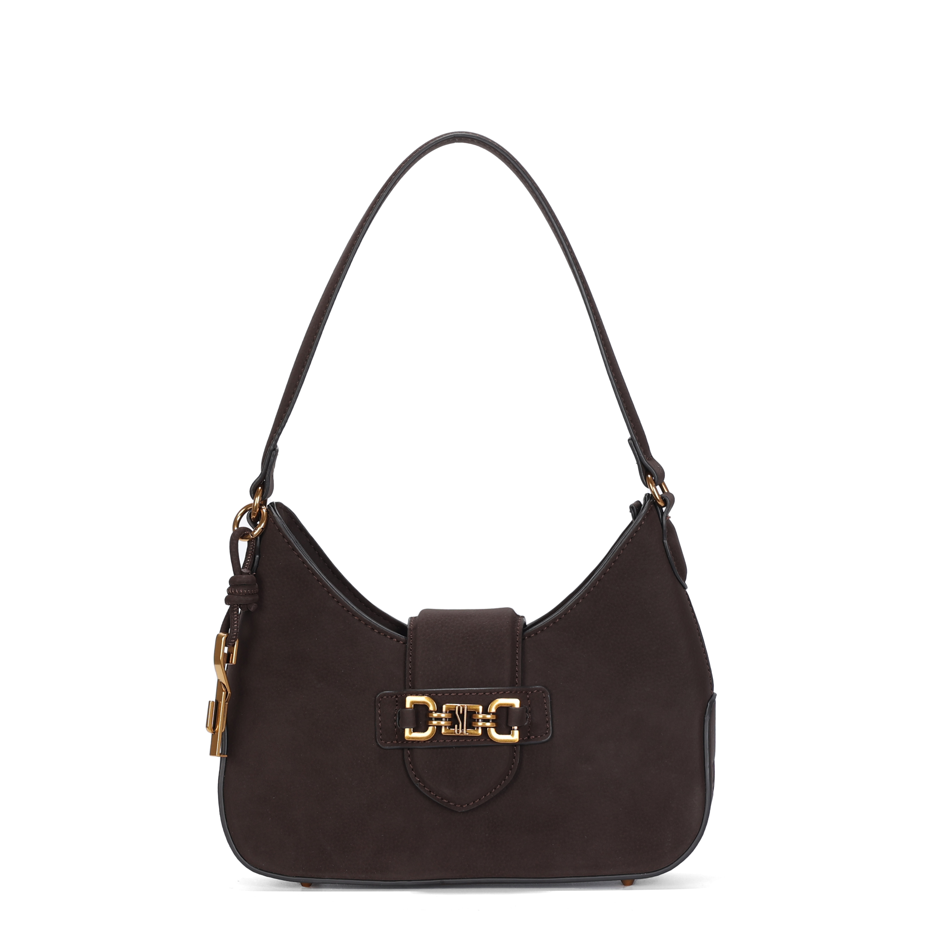 Bolsa Baguete Média Nobuck Marrom Bridão