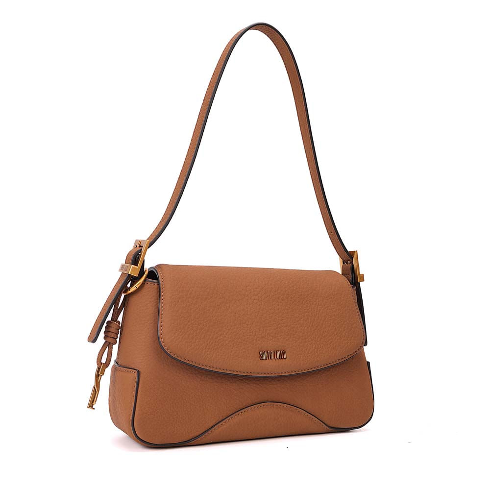 Bolsa Baguete Média Floater Marrom Recortes