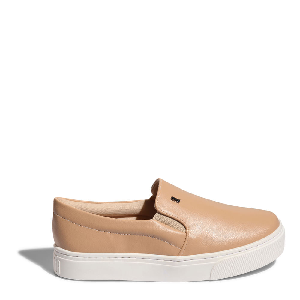 Tênis Slip On New Pele Bege Bistro