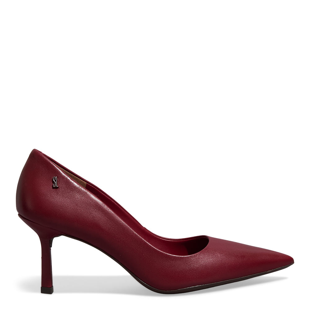 Scarpin Couro Pelica Soft Light Vermelho Ruby