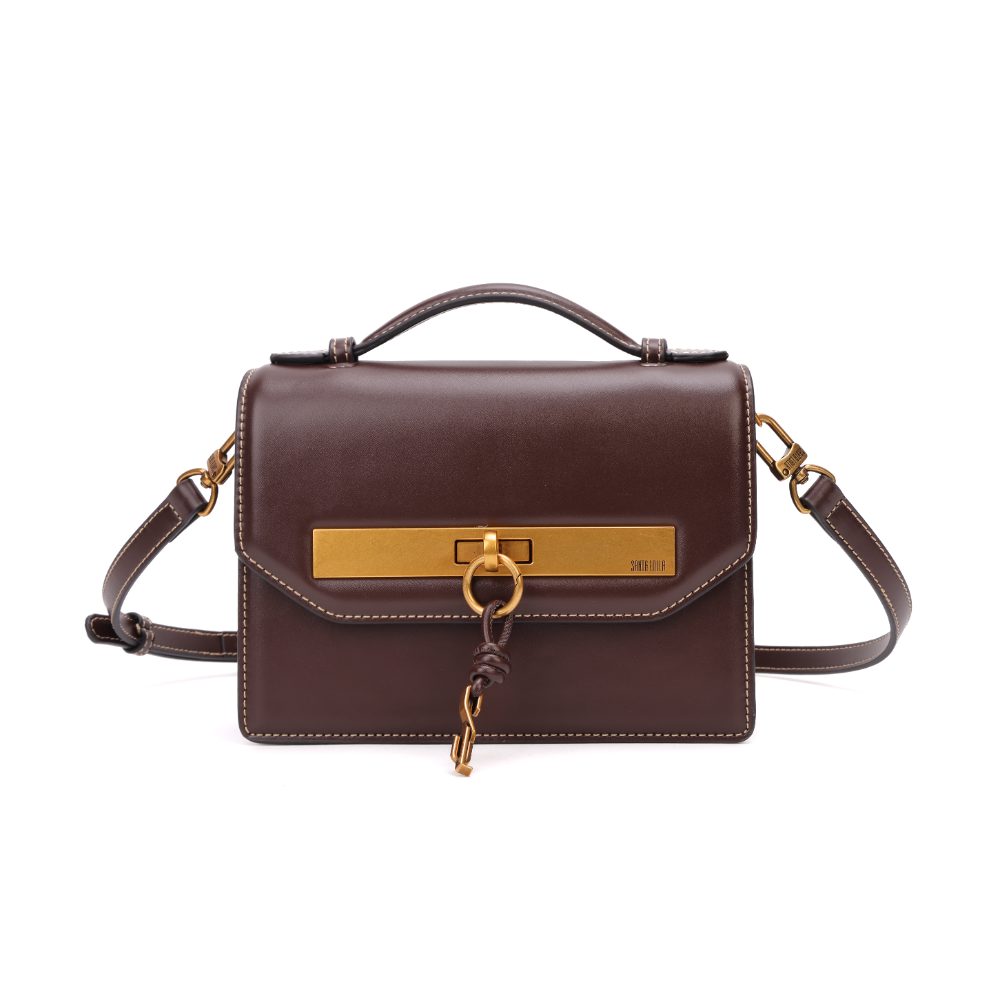 Bolsa Pequena Soft Marrom Dark Alça Transversal