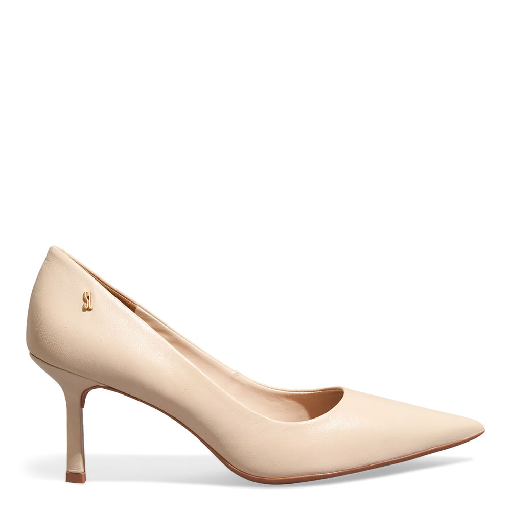 Scarpin Couro Pelica Soft Off White