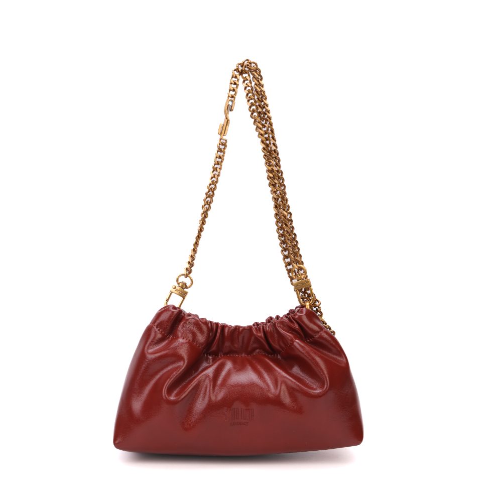 Bolsa Soft Marrom Terracota Alça de Ombro Corrente