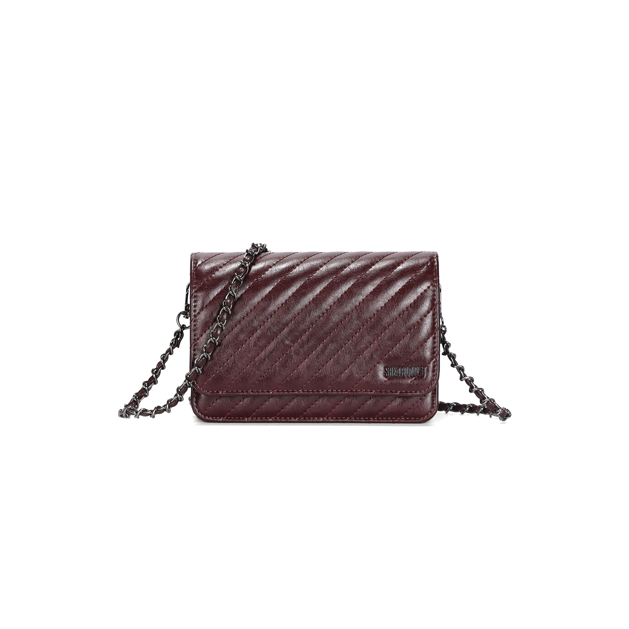 Bolsa Rústica Matelassê Alça Corrente Roxo Berry