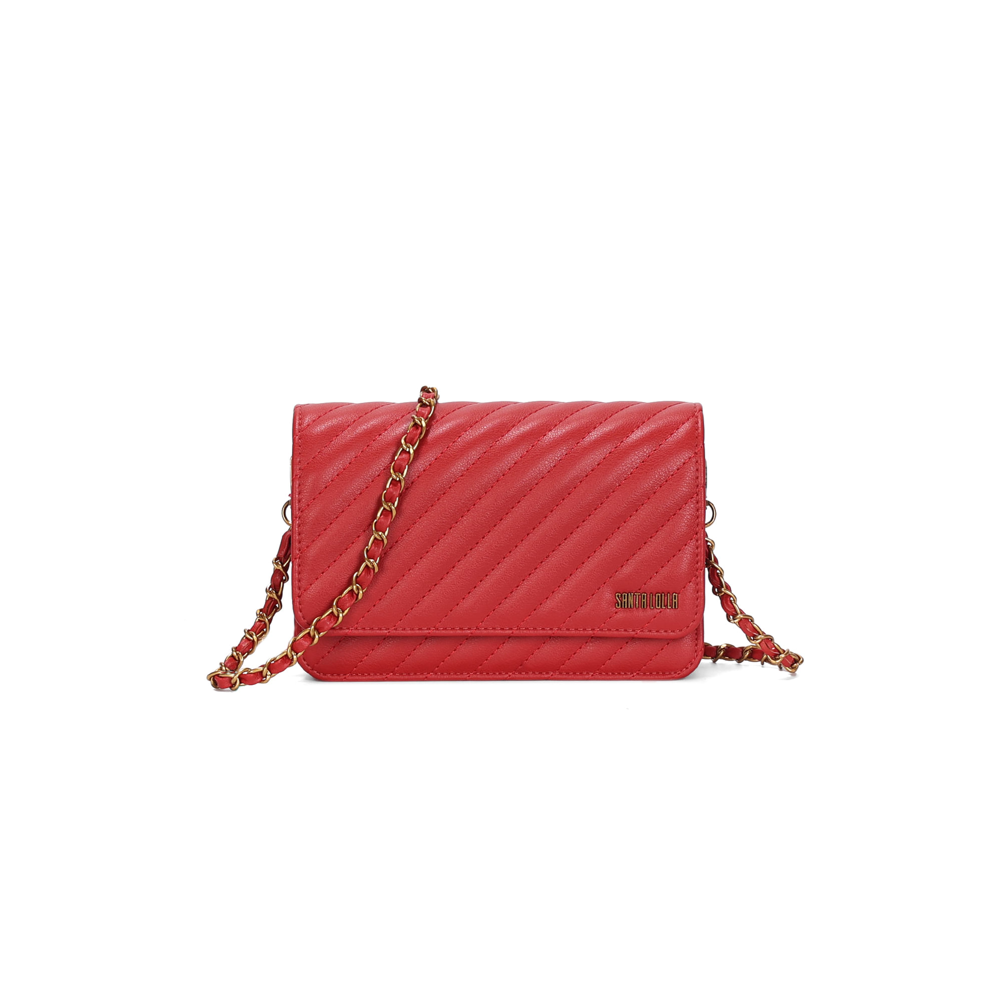 Bolsa Pequena Soft Matelassê Alça Corrente Vermelho