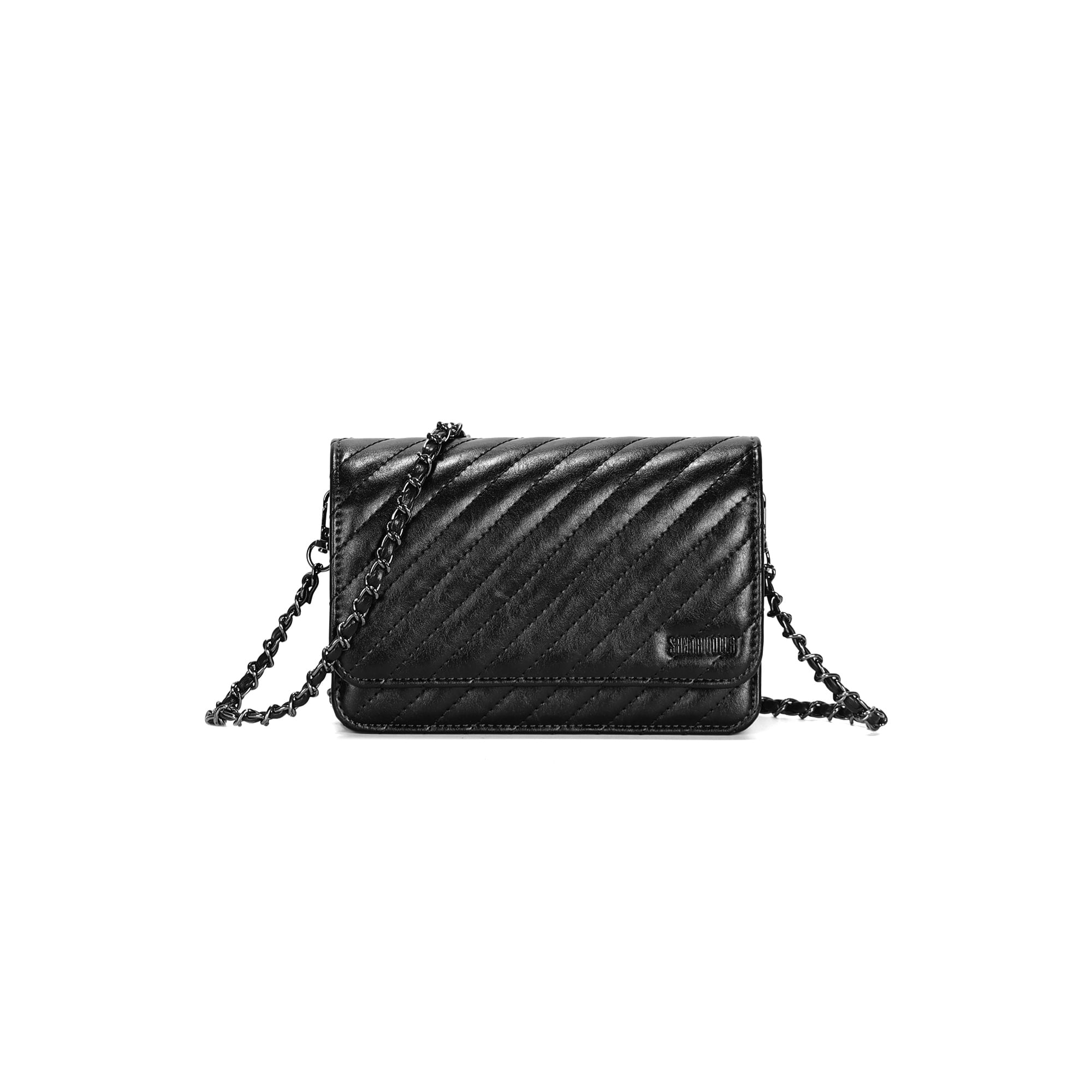 Bolsa Rústica Matelassê Alça Corrente Preto