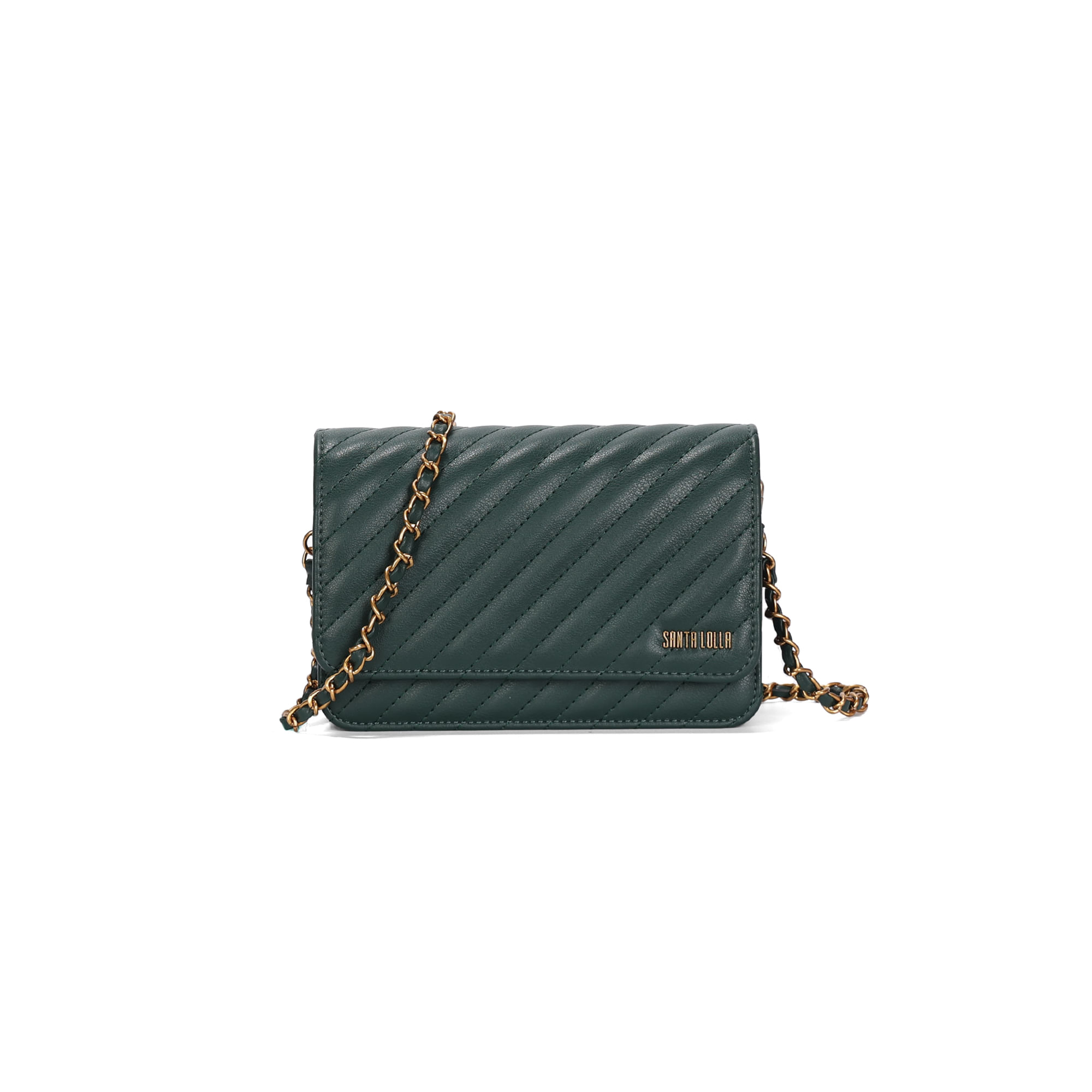 Bolsa Pequena Soft Matelassê Alça Corrente Verde