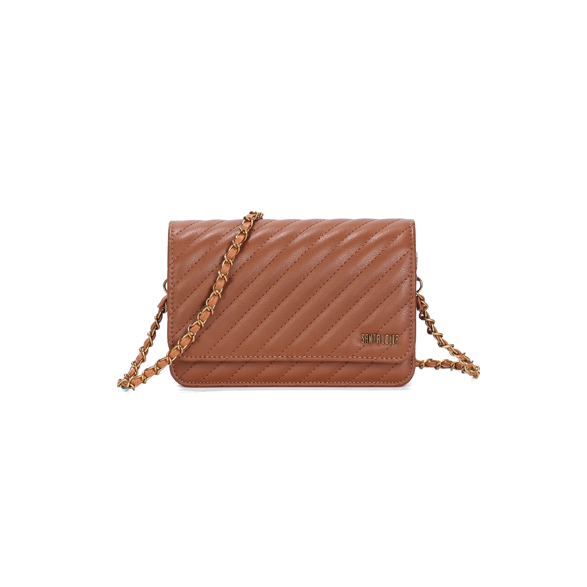 Bolsa Pequena Soft Matelassê Alça Corrente Terracota