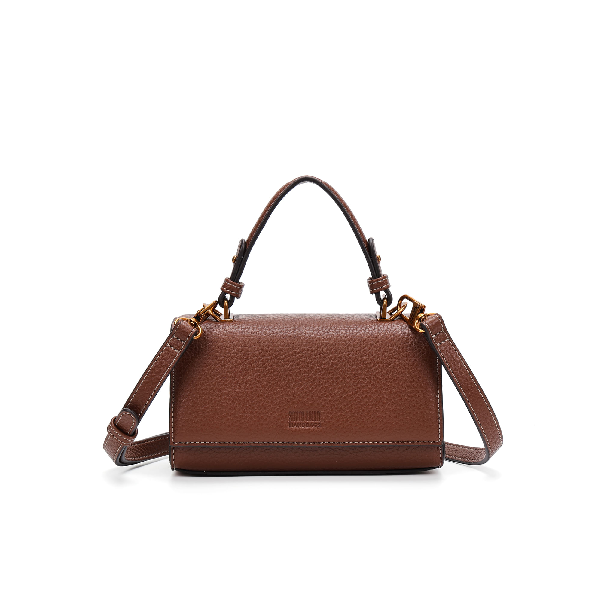 Bolsa Pequena Floater Estruturada Marrom Terracota