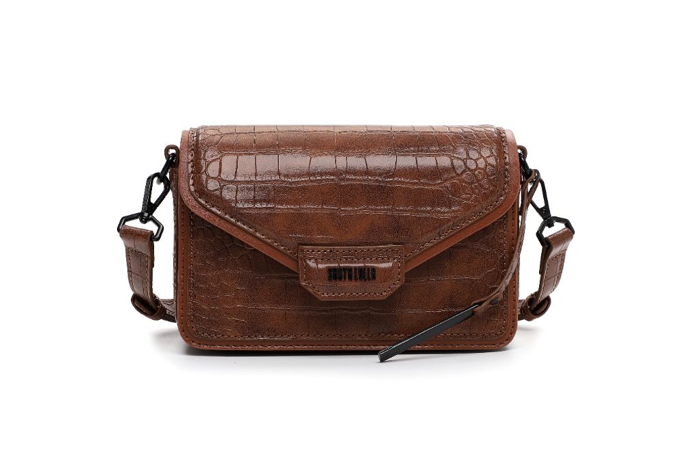 Bolsa Envelope Pequena Croco Terracota Transversal