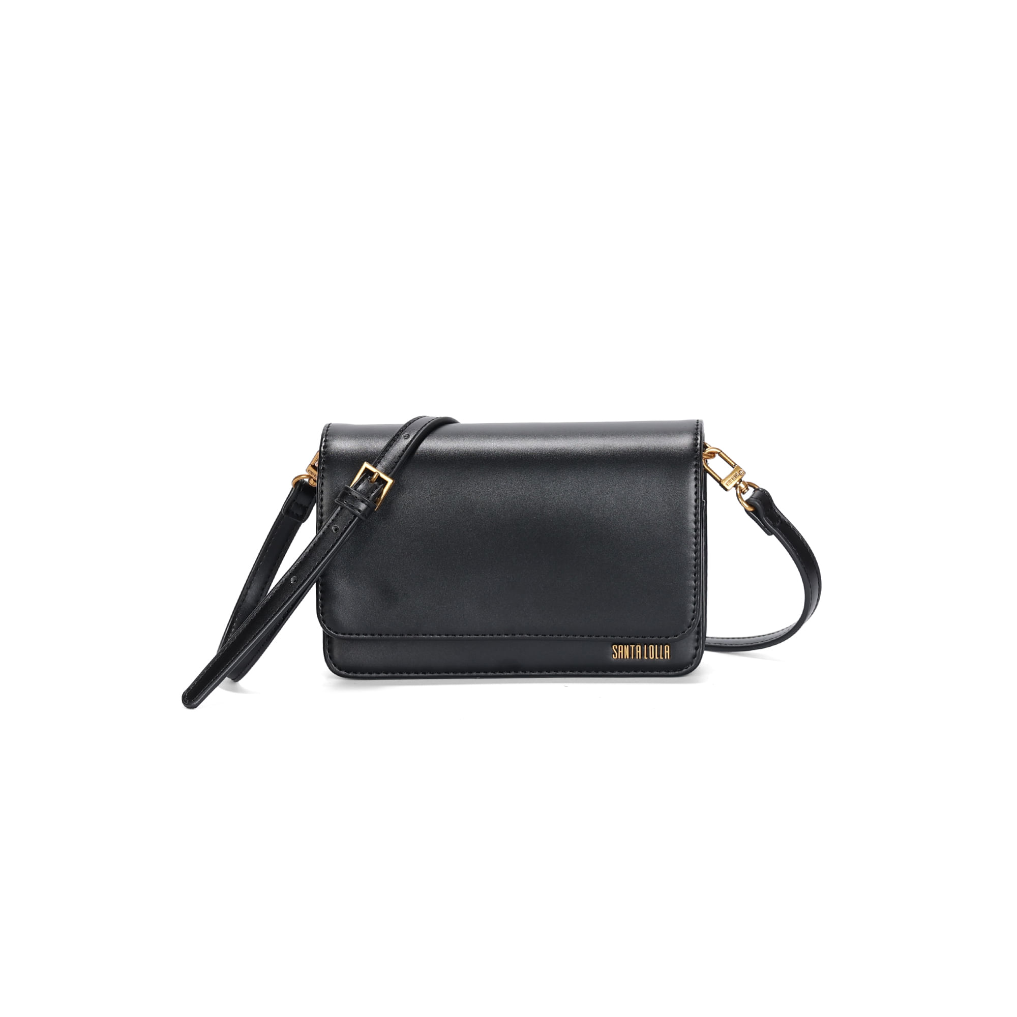 Bolsa Pequena Soft Liso Preto Transversal