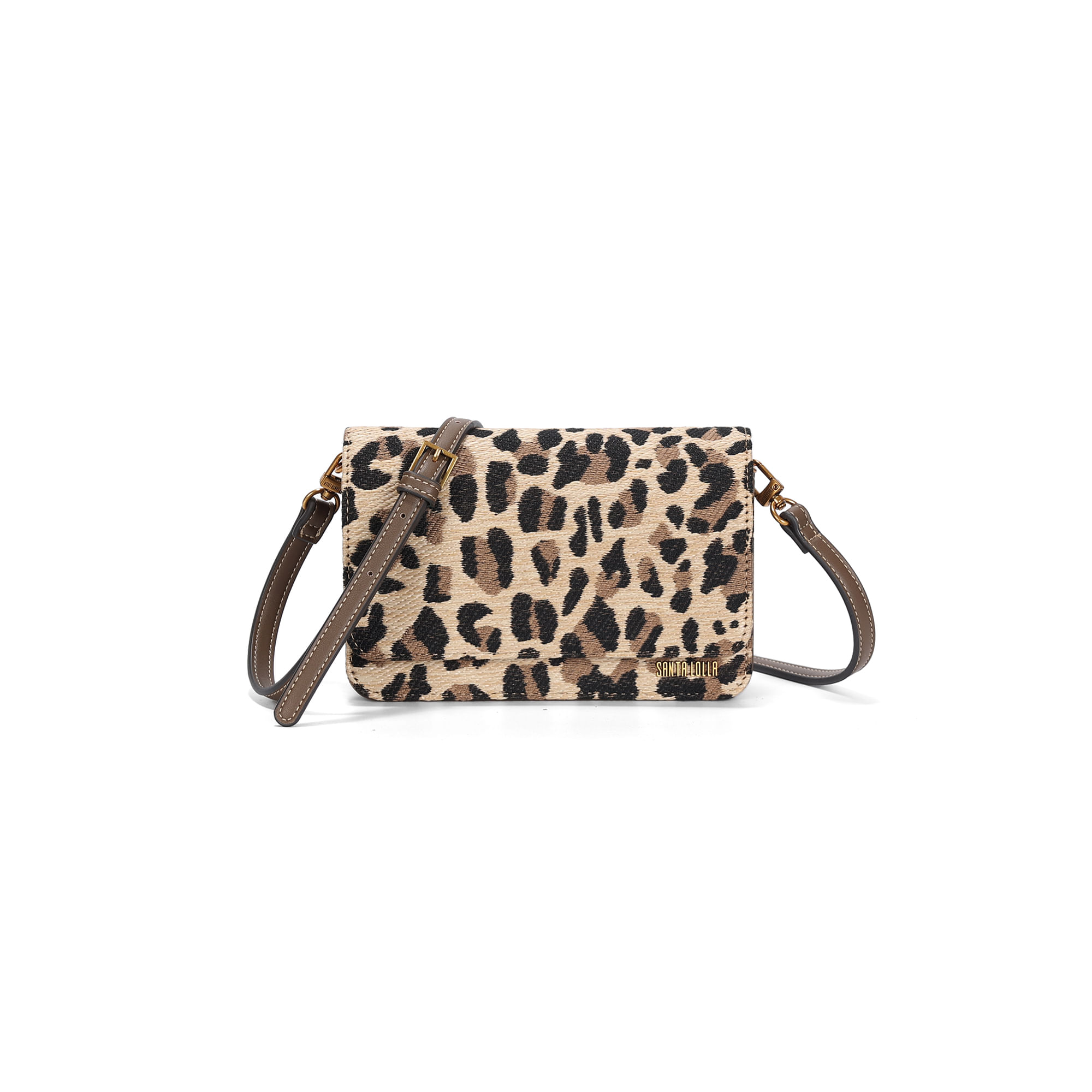 Bolsa Pequena Tramado Animal Print Onça Transversal