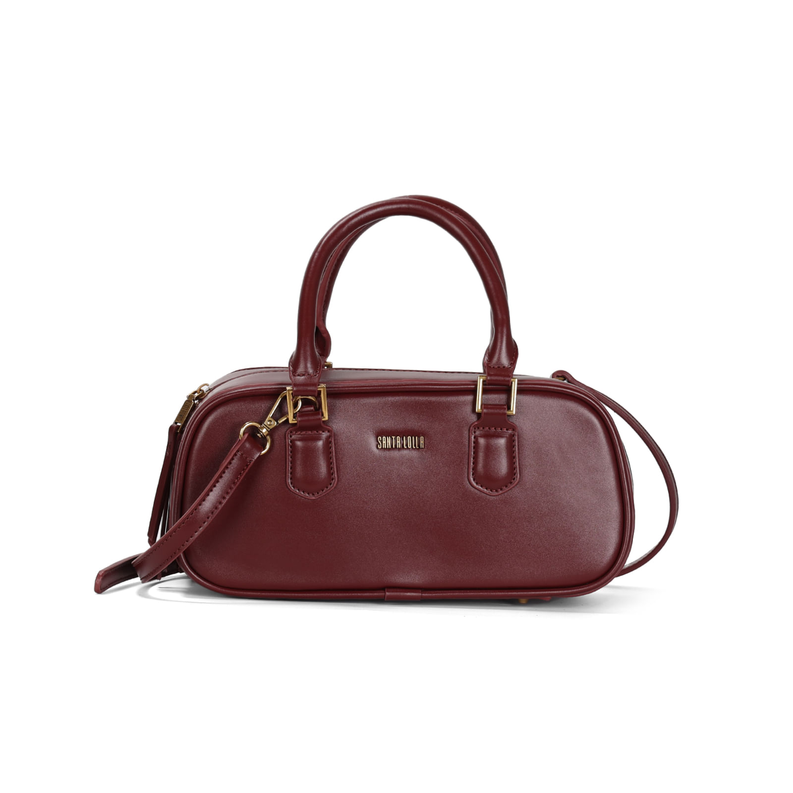 Bolsa Média Soft Estruturada Bordô Duas Alças