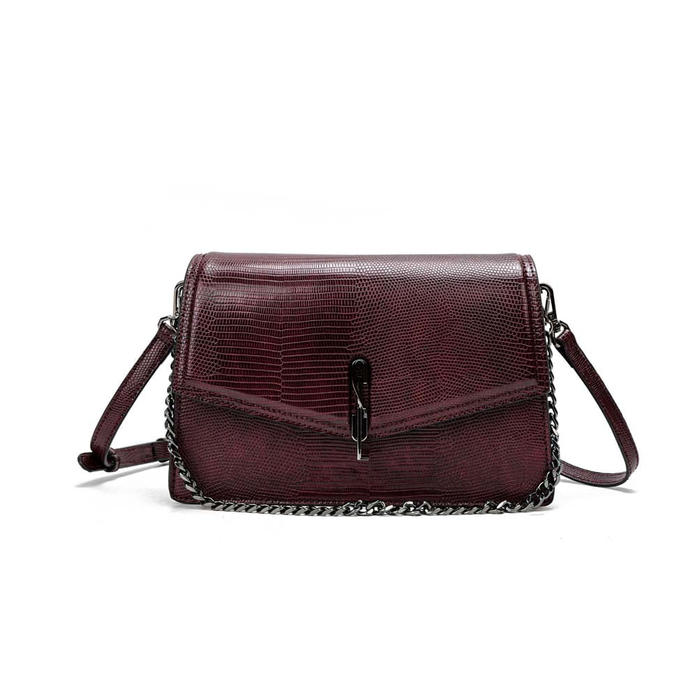 Bolsa Média Lizard Texturizada Roxo Berry Corrente