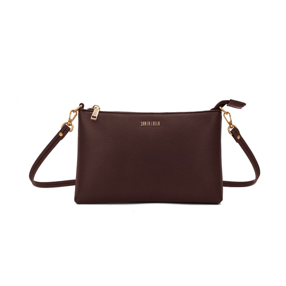 Bolsa Clutch Pequena Nobuck Marrom Dark Transversal