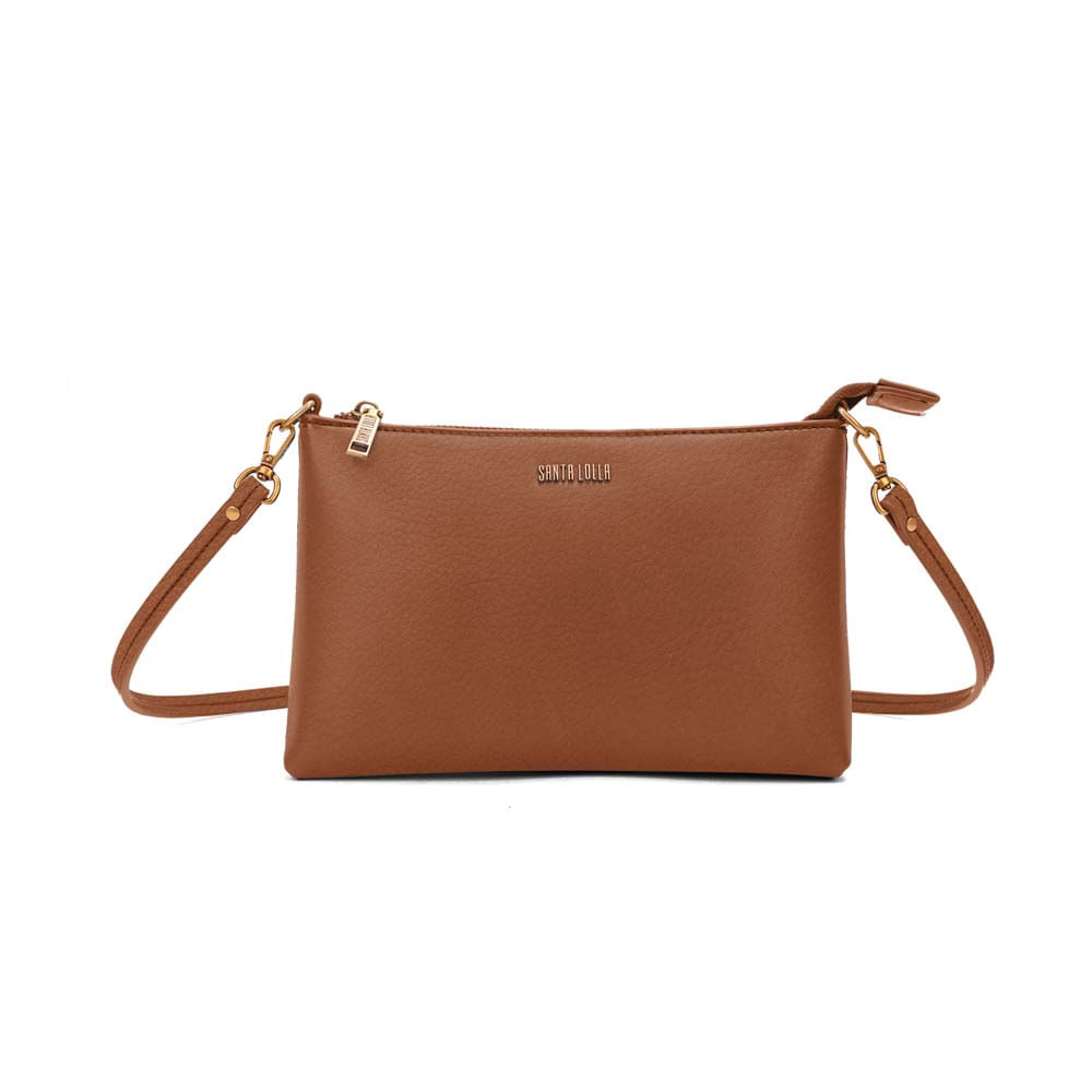 Bolsa Clutch Pequena Nobuck Marrom Transversal