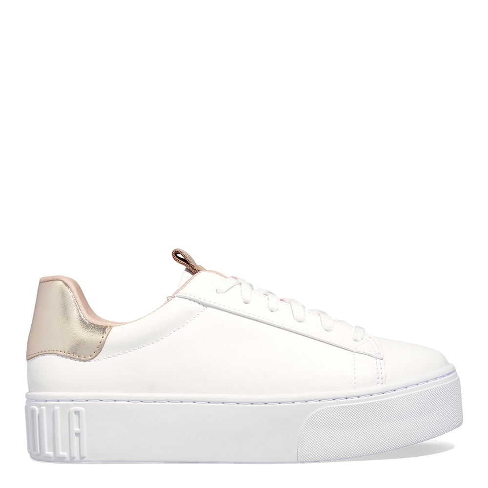 Tênis Floater Lux Branco E Dourado