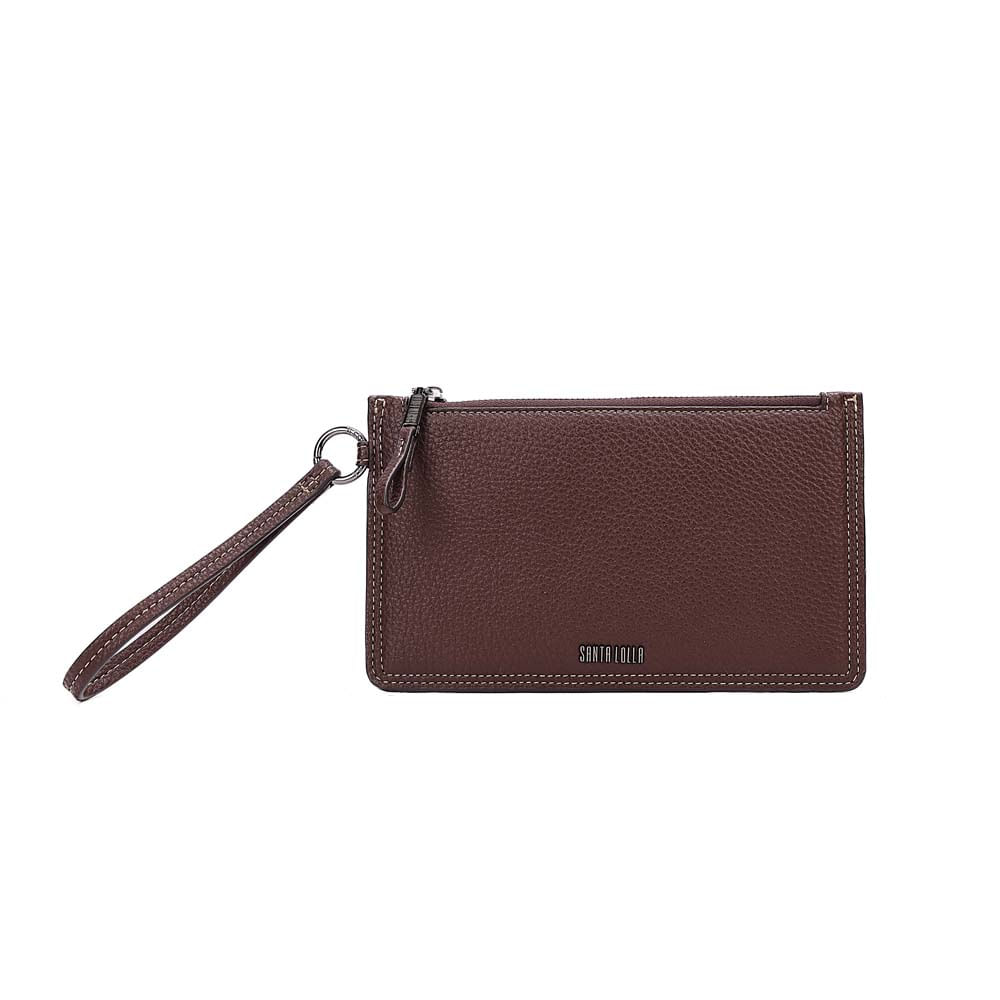 Clutch Pequena Floater Marrom Alça De Mão