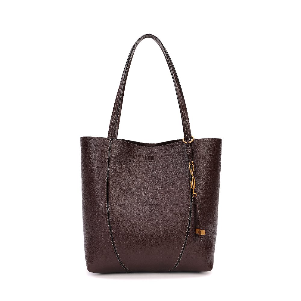 Bolsa Tote Média Floater Marrom Dark Alça Longa