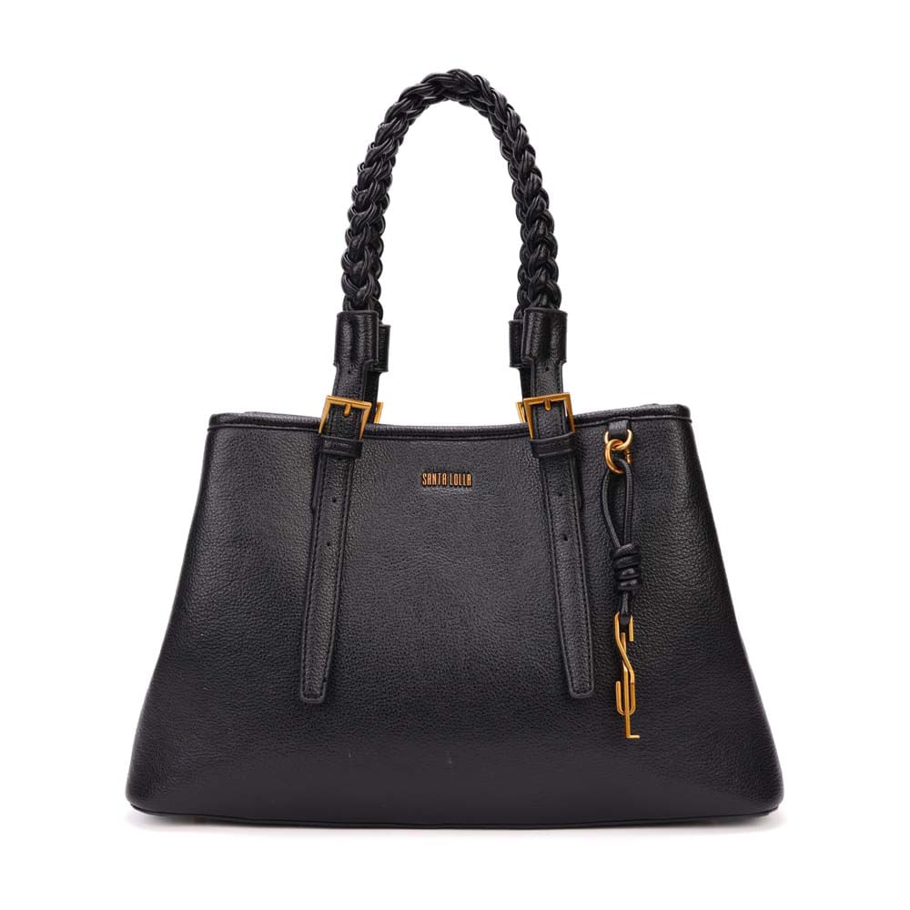 Bolsa Grande Floater Preto Alça Trançada