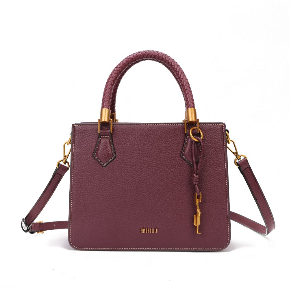 Bolsa Média Floater Pespontos Alça Transversal Roxo Berry