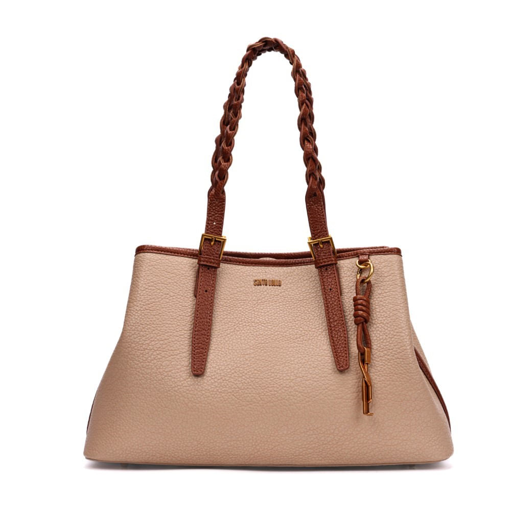 Bolsa Grande Floater Bege Sand Alça Trançada