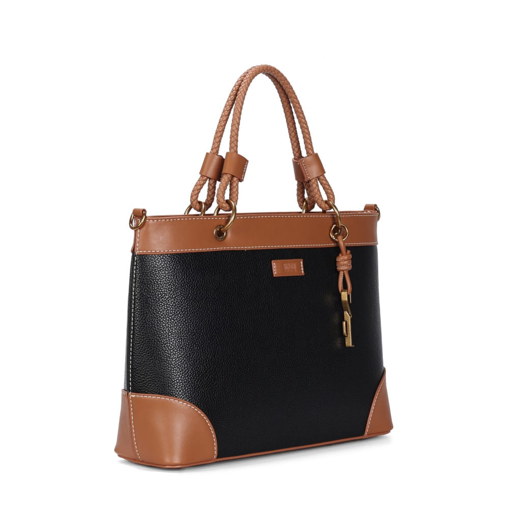 Bolsa Floater Grande Estruturada Preto Alça Transversal