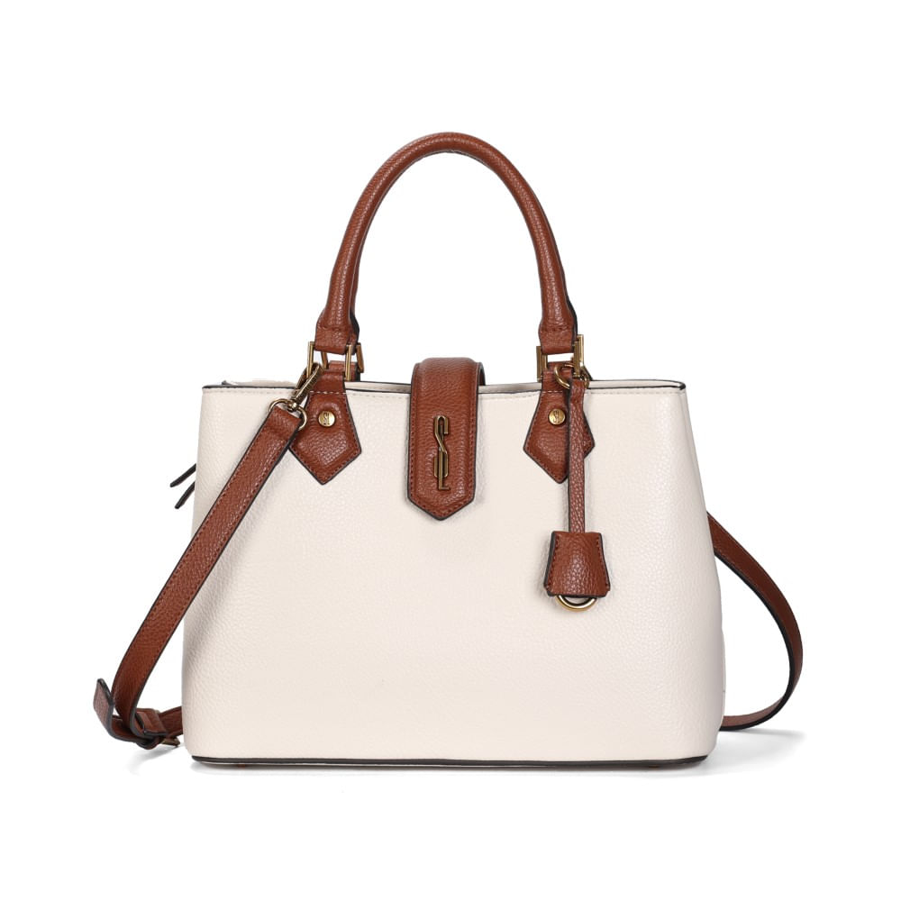 Bolsa Tote Grande Floater Marfim Alça Transversal