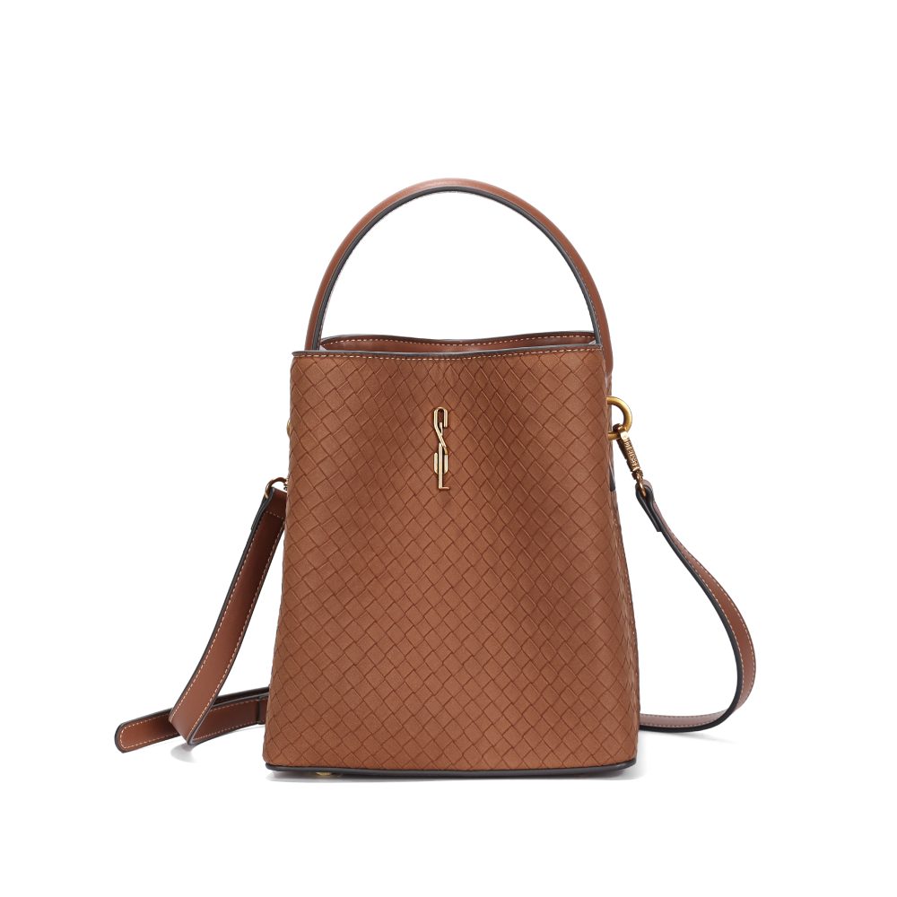 Bolsa Pequena Tressê Texturizado Marrom Transversal