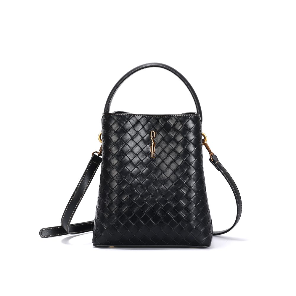 Bolsa Pequena Tressê Texturizado Preto Transversal