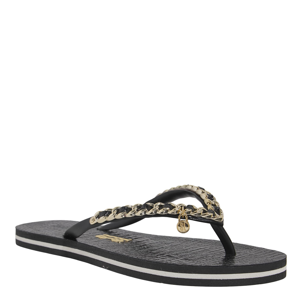 Chinelo Flip Flop Croco Corrente Preto