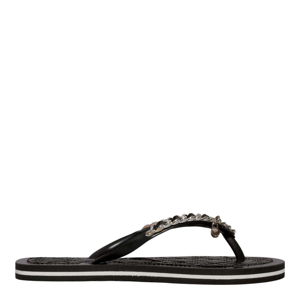 Chinelo Flip Flop Verniz Anzeli Corrente Preto