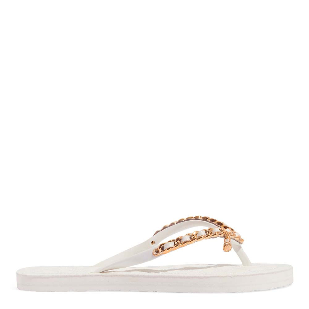 Chinelo Flip Flop Verniz Anzeli Corrente Off White