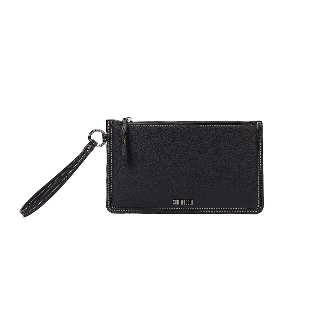 Clutch Pequena Floater Preto Alça De Mão