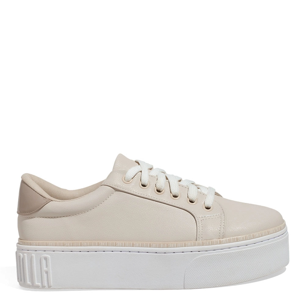 Tênis Plataforma Floater Lux Off White Recortes