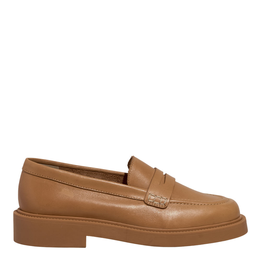 Mocassim Couro Nobre Soft Marrom Doce de Leite