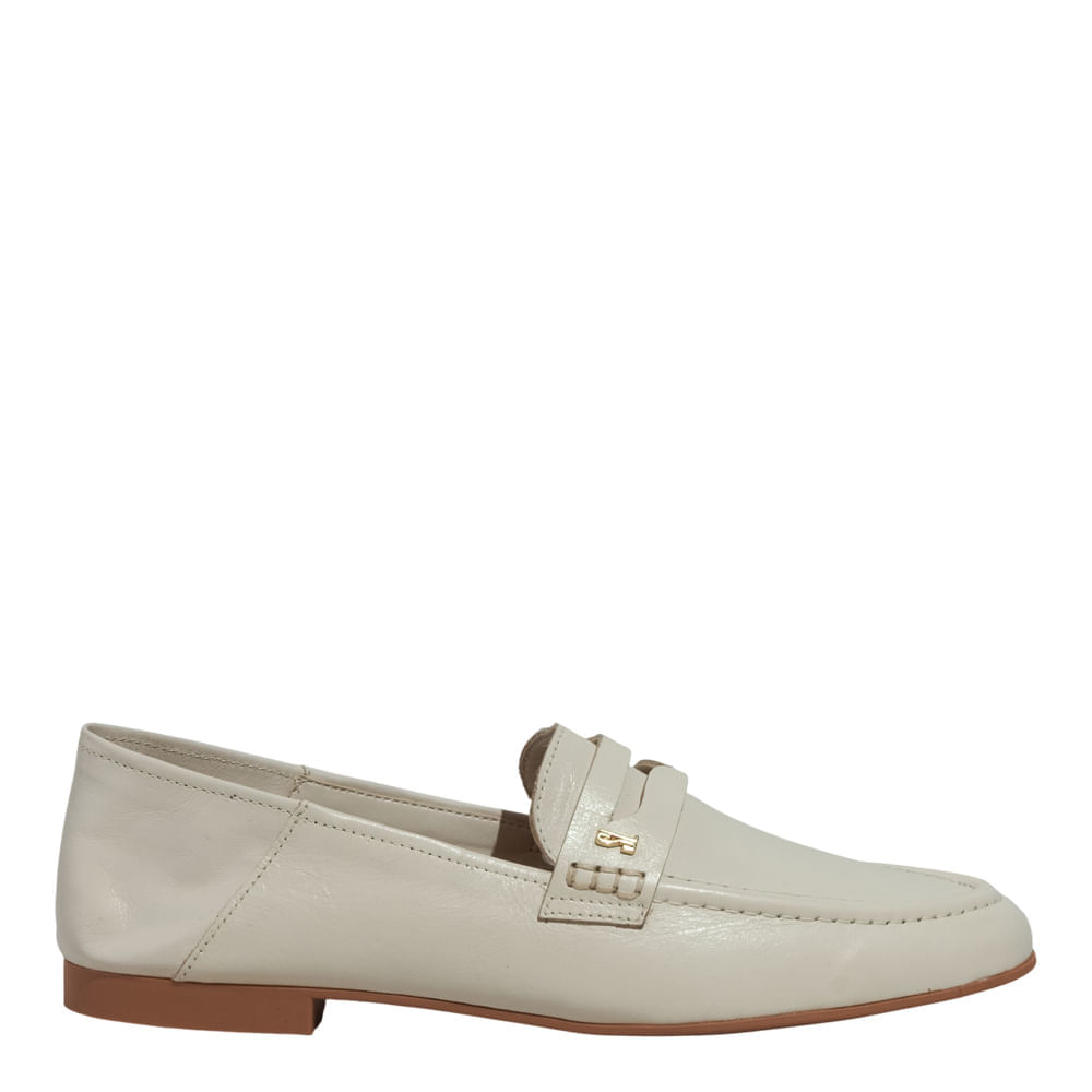 Mocassim Couro Nobre Soft New Bege Marfim