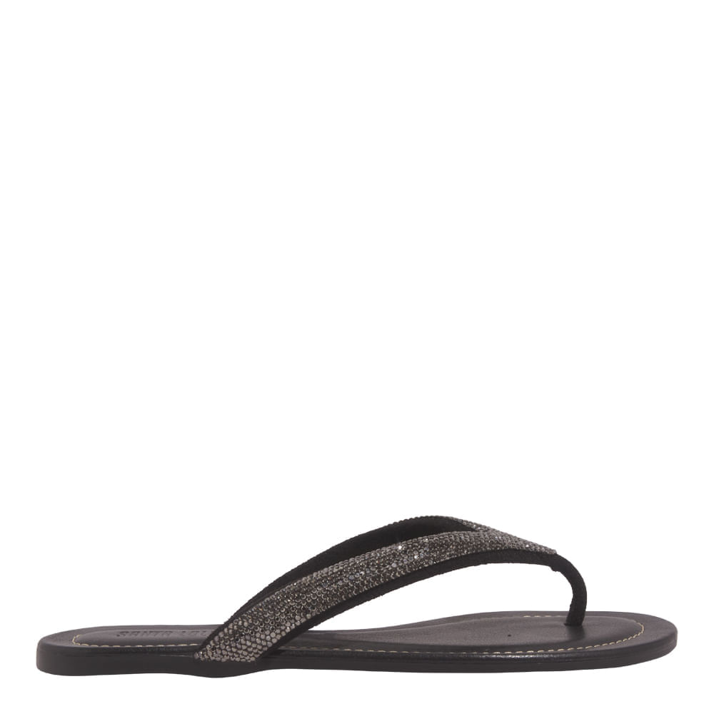 Rasteira Malha Cristal Preto Jet