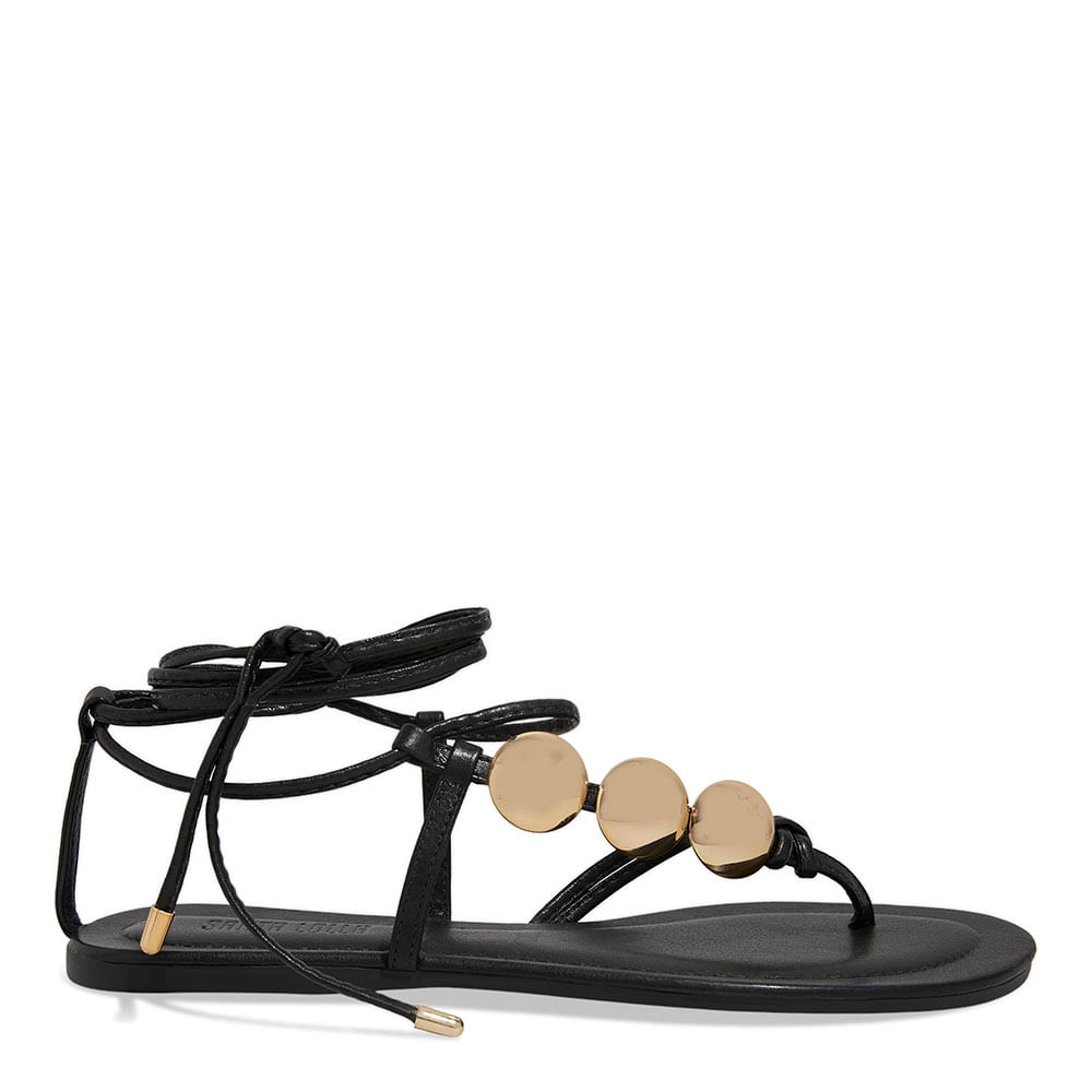 Rasteira Amarração Tachas Napa Soft Preto