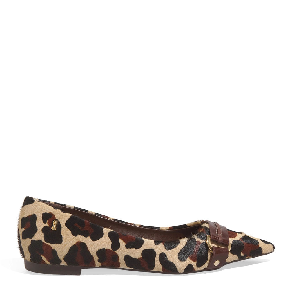 Sapatilha Couro Pelo Onça Animal Print