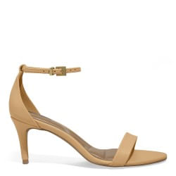 Sandália Napa Soft Palha Salto Fino