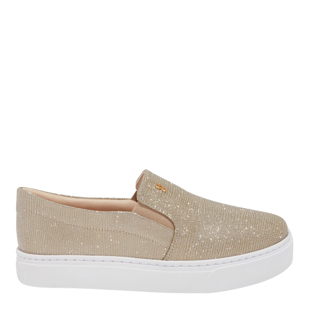 Tênis Slip On Shine Lizard Dourado